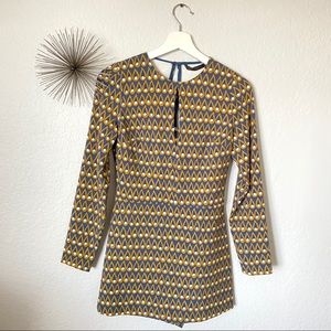 Zara Trafaluc 70s Style Print Romper Size S